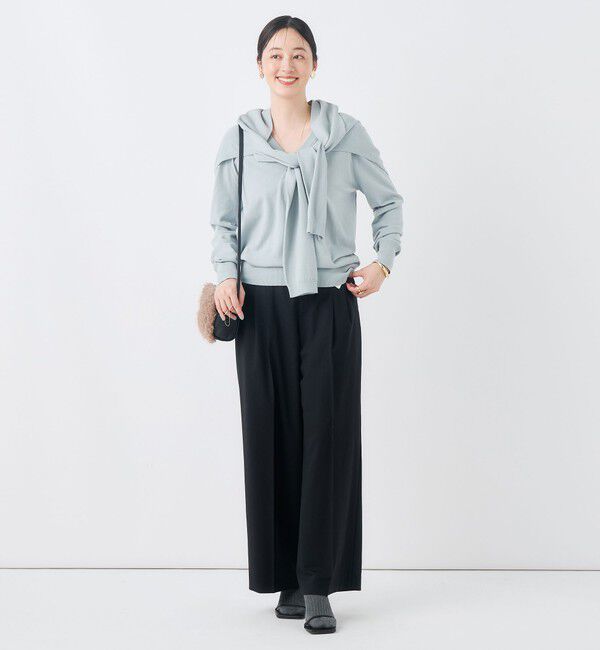 NOLLEY'S「【一部WEB限定サイズ】《抗ピル/防シワ》ウォッシャブルポリウール梳毛タックワイドパンツ」|その他|