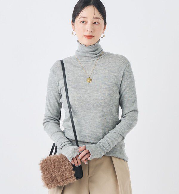 NOLLEY'S「MY STANDARDウォッシャブルリブタートル」|Tシャツ・カットソー|ライトグレー
