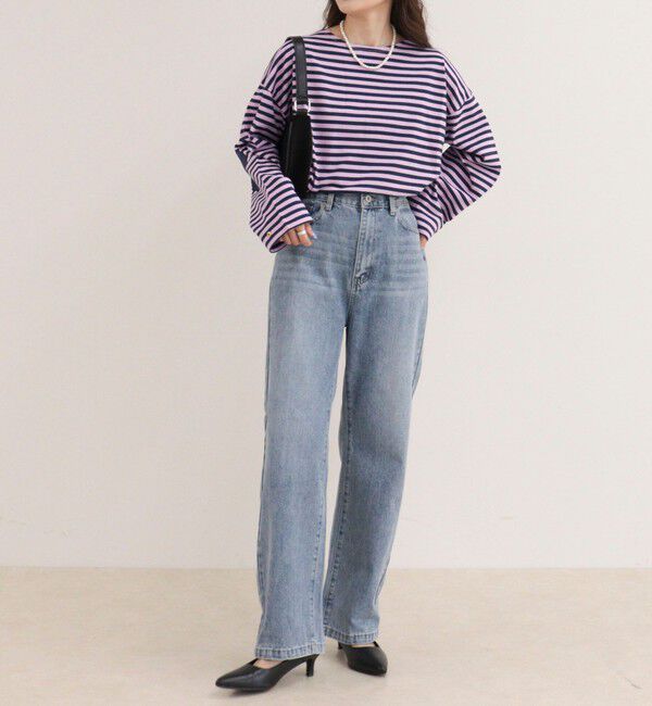 fredy emue「ボーダーハートパッチプルオーバーカットソー」|Tシャツ・カットソー|