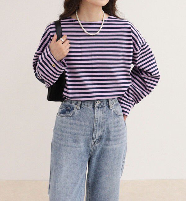 fredy emue「ボーダーハートパッチプルオーバーカットソー」|Tシャツ・カットソー|