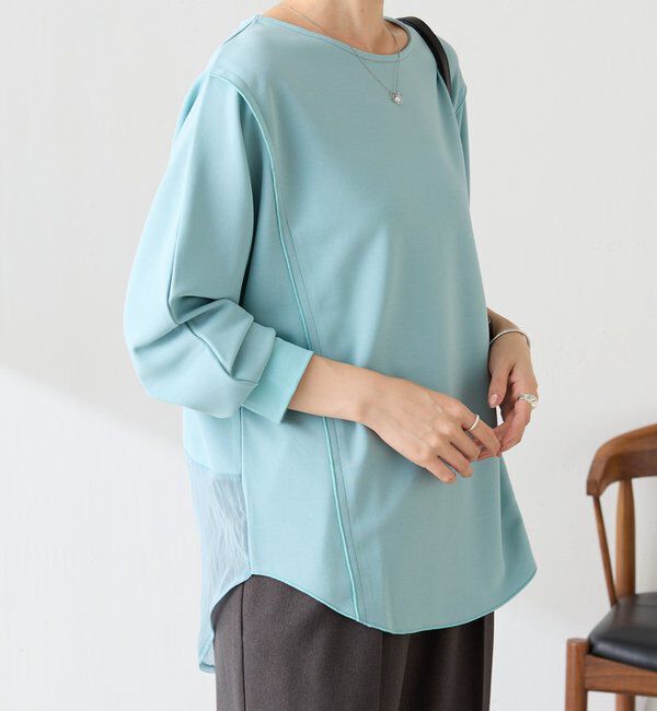  「シアー切替カットジョーゼットプルオーバー」|Tシャツ・カットソー|