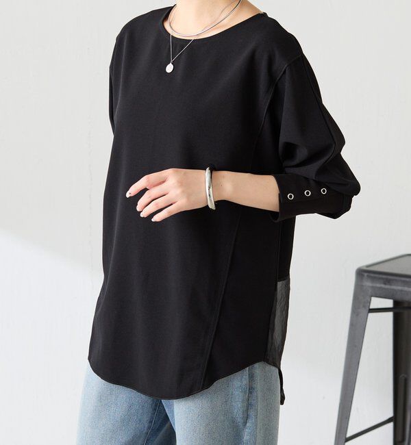  「シアー切替カットジョーゼットプルオーバー」|Tシャツ・カットソー|