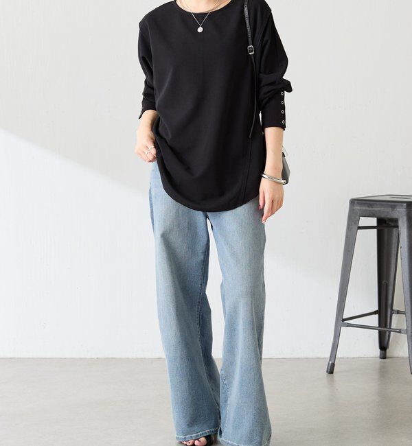  「シアー切替カットジョーゼットプルオーバー」|Tシャツ・カットソー|