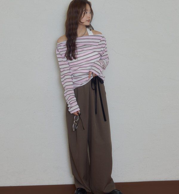  「折り返しオフショルロンT」|Tシャツ・カットソー|