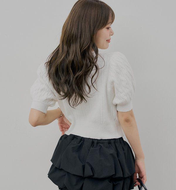  「ビジューパフコンパクトニット」|ニット・セーター|