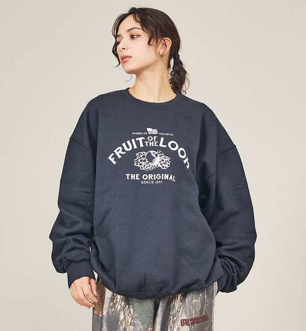 ABAHOUSE「【FRUIT OF THE LOOM】PRINT SWEAT5/プリントロゴ/ユ」|スウェット・ジャージ|ブラック