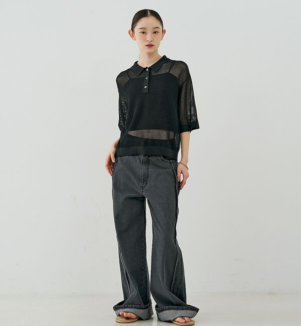NOMINE「メッシュ ポロニット」|ニット・セーター|