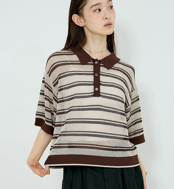 NOMINE「メッシュ ポロニット」|ニット・セーター|