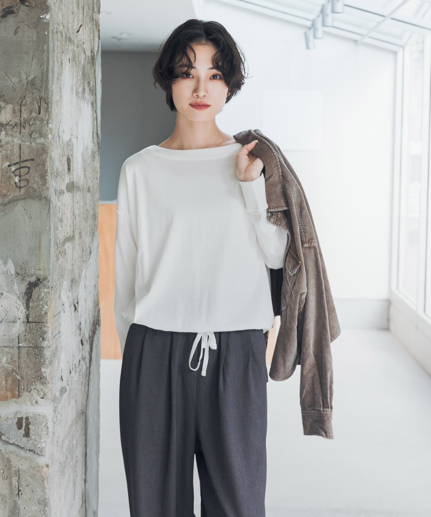 URBAN RESEARCH DOORS「『UR TECH』完声シルケットドロストプルオーバー」|Tシャツ・カットソー|
