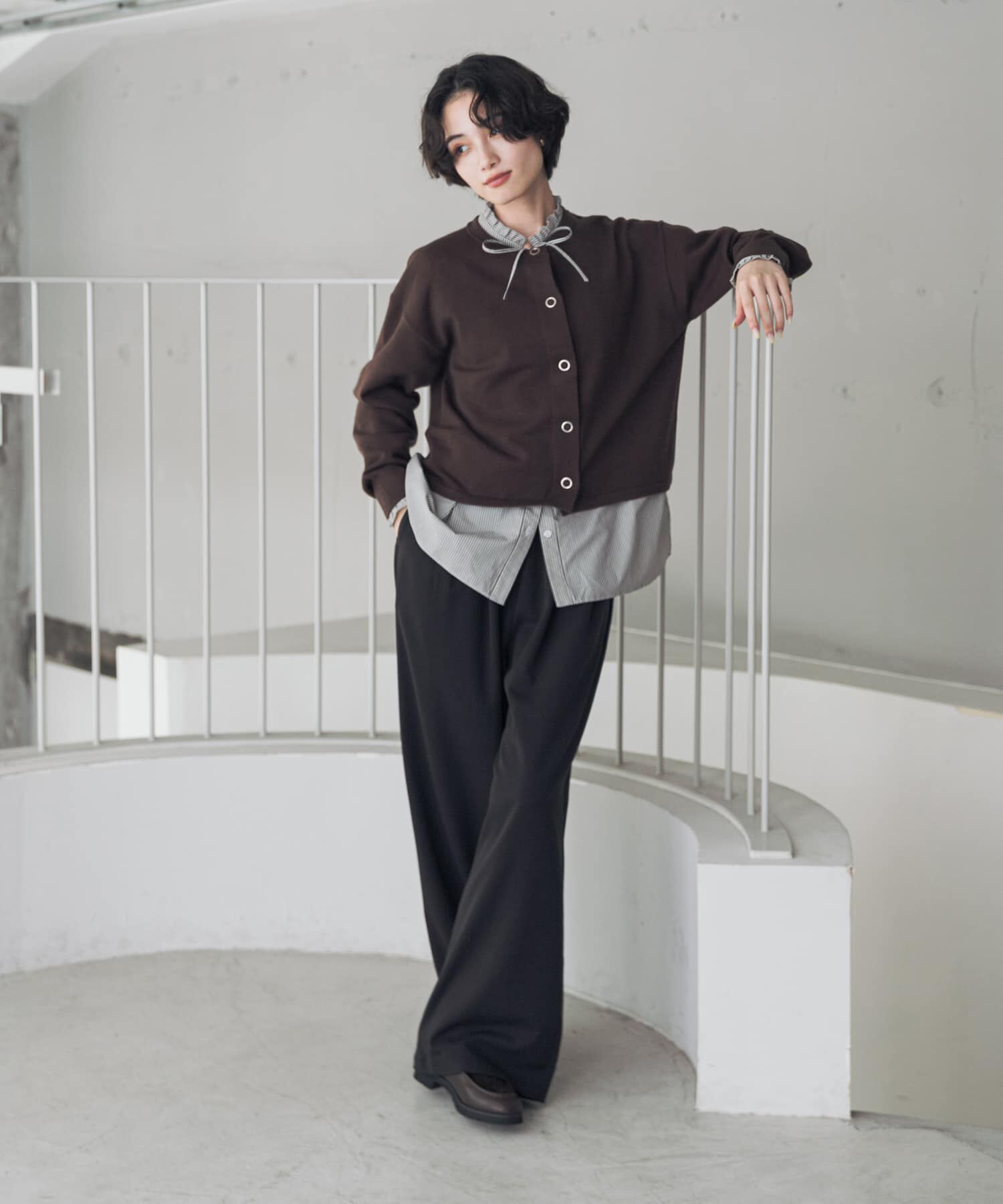 URBAN RESEARCH DOORS「『UR TECH 200日ニット』リングドットカーディガン」|カーディガン|