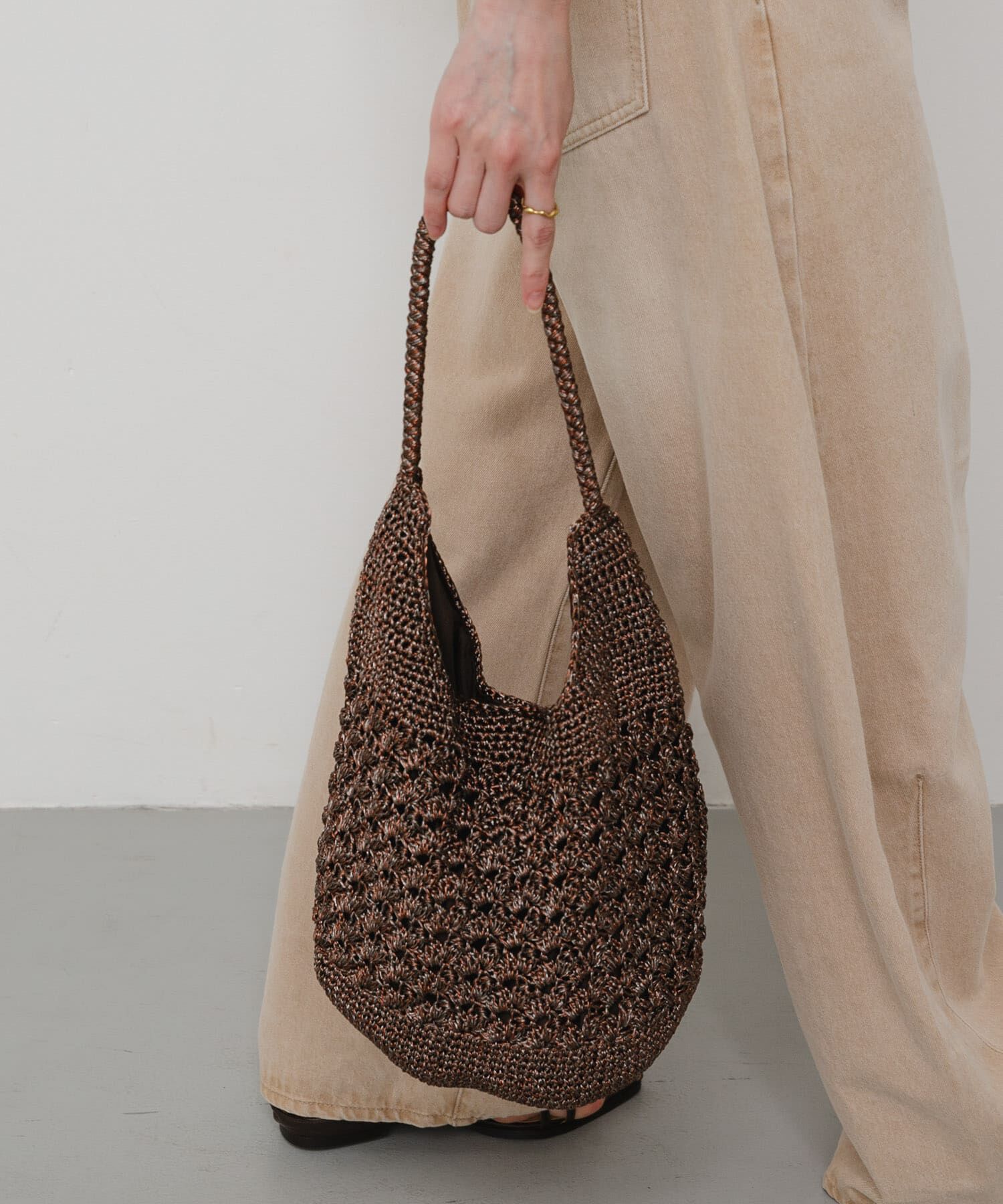 SENSE OF PLACE by URBAN RESEARCH「メタリックヤーンバッグ」|かごバッグ|