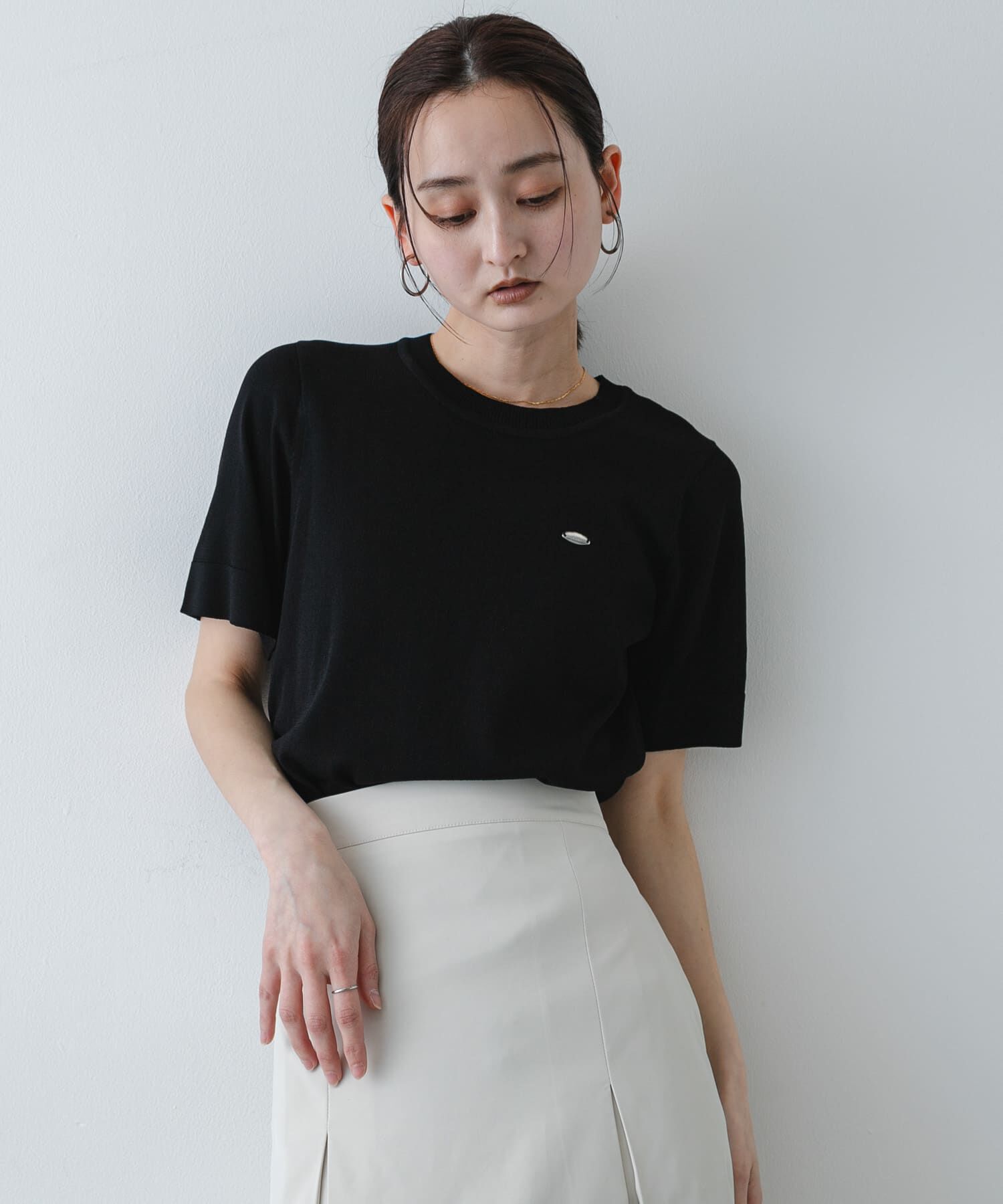 SENSE OF PLACE by URBAN RESEARCH「『洗濯可』プレートツキニットTシャツ(半袖)」|ニット・セーター|