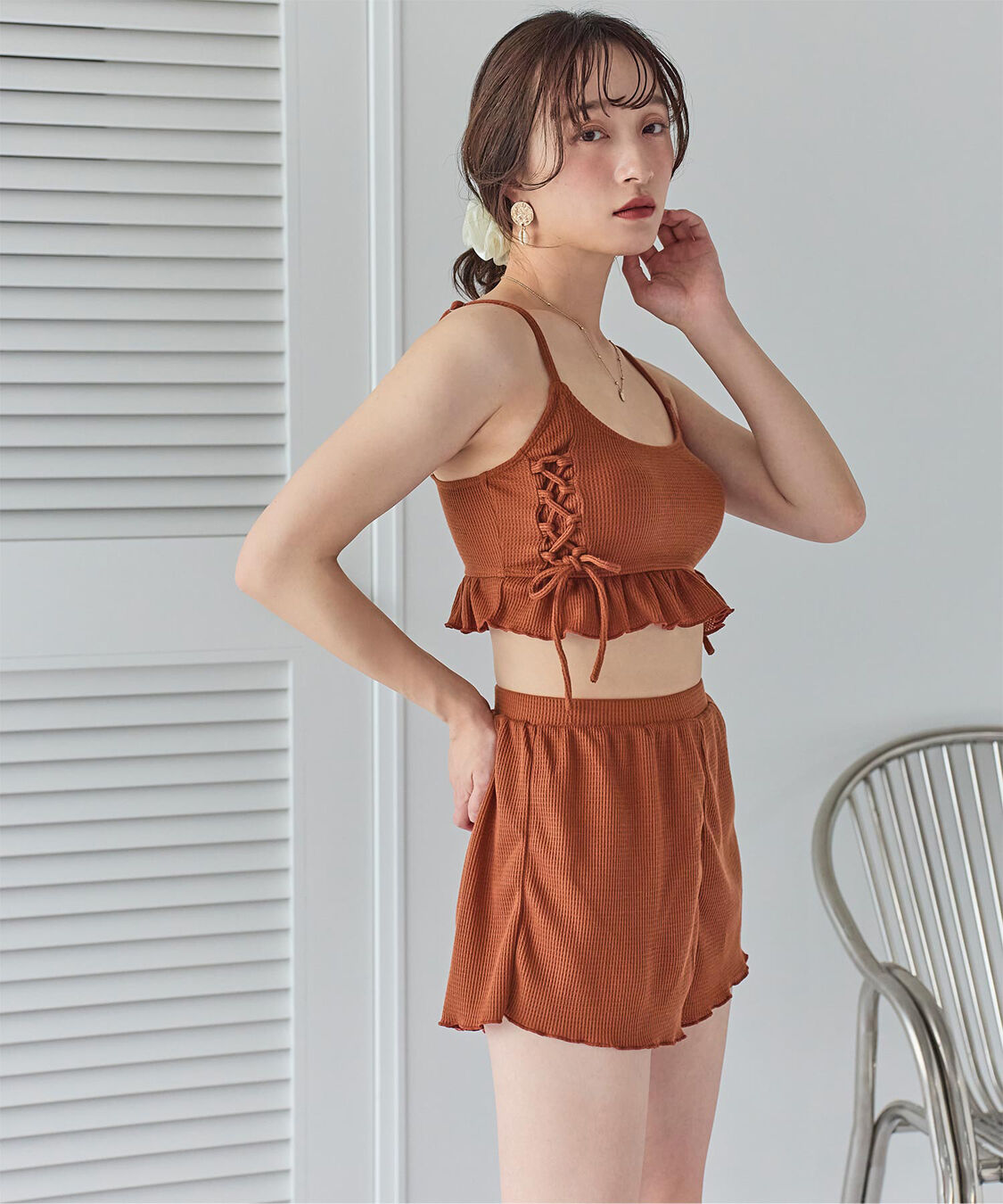 SEA DRESS「ワッフル素材レースアップビキニ」|ビキニ|