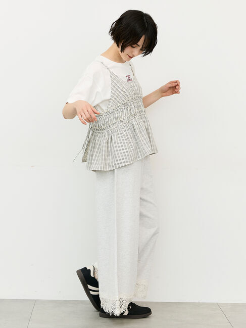 Samansa Mos2「【接触冷感】ミニ裏毛裾レースカットパンツ」|その他|
