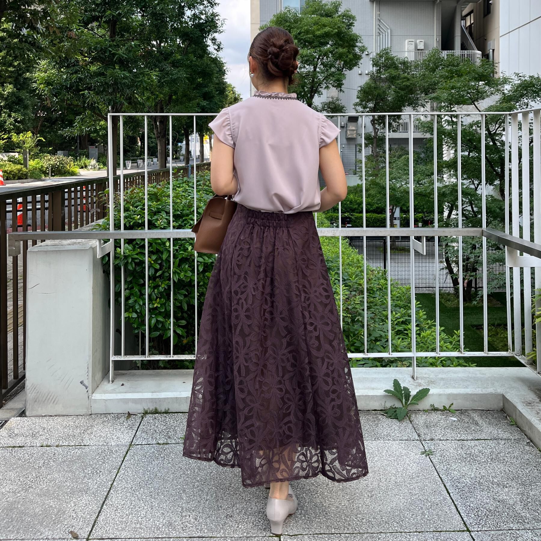 Couture broach「【洗える】リボン エンブロ スカート」|スカート|