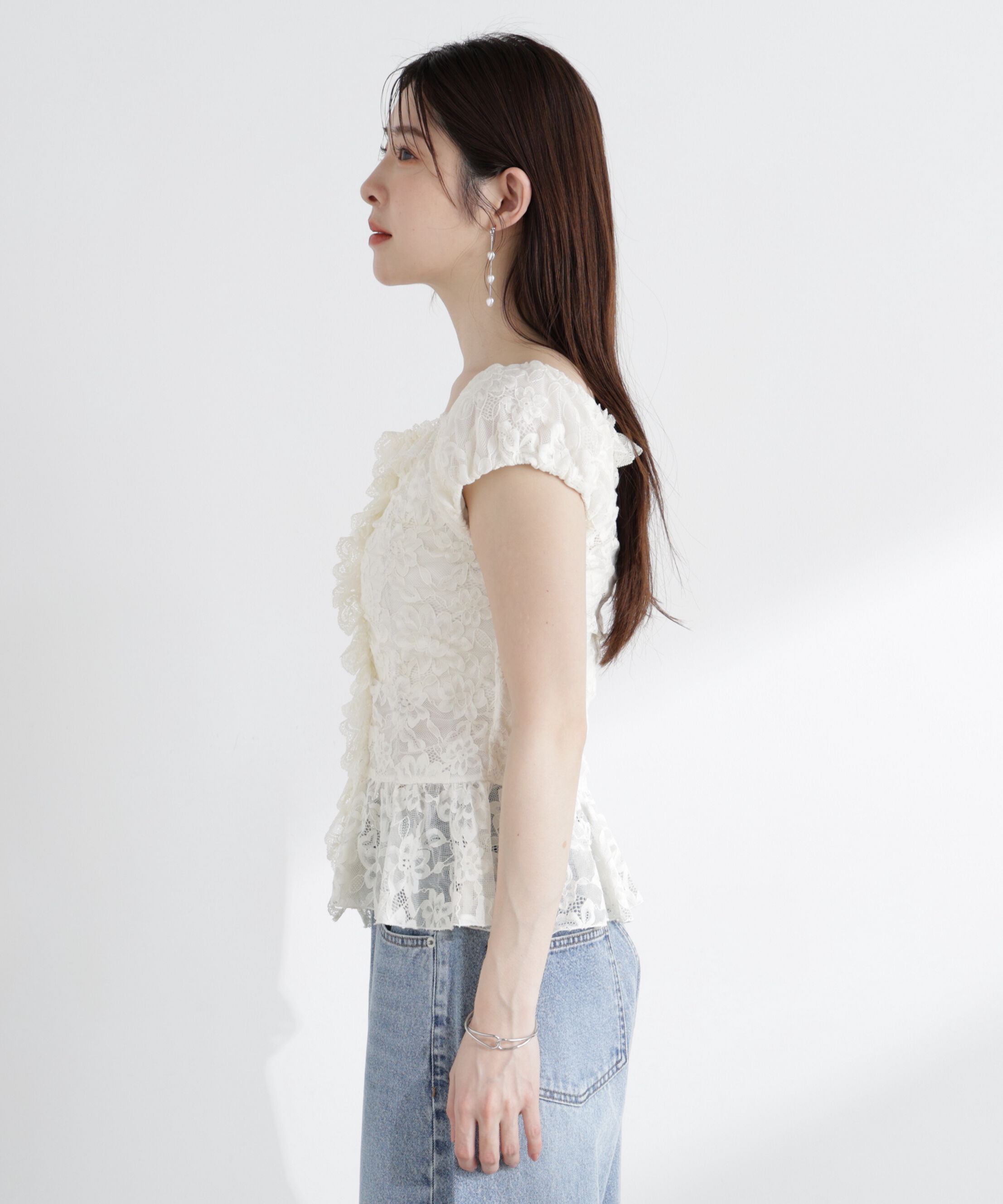 PROPORTION BODY DRESSING「〈a/mie〉レースフリルカットソー」|Tシャツ・カットソー|