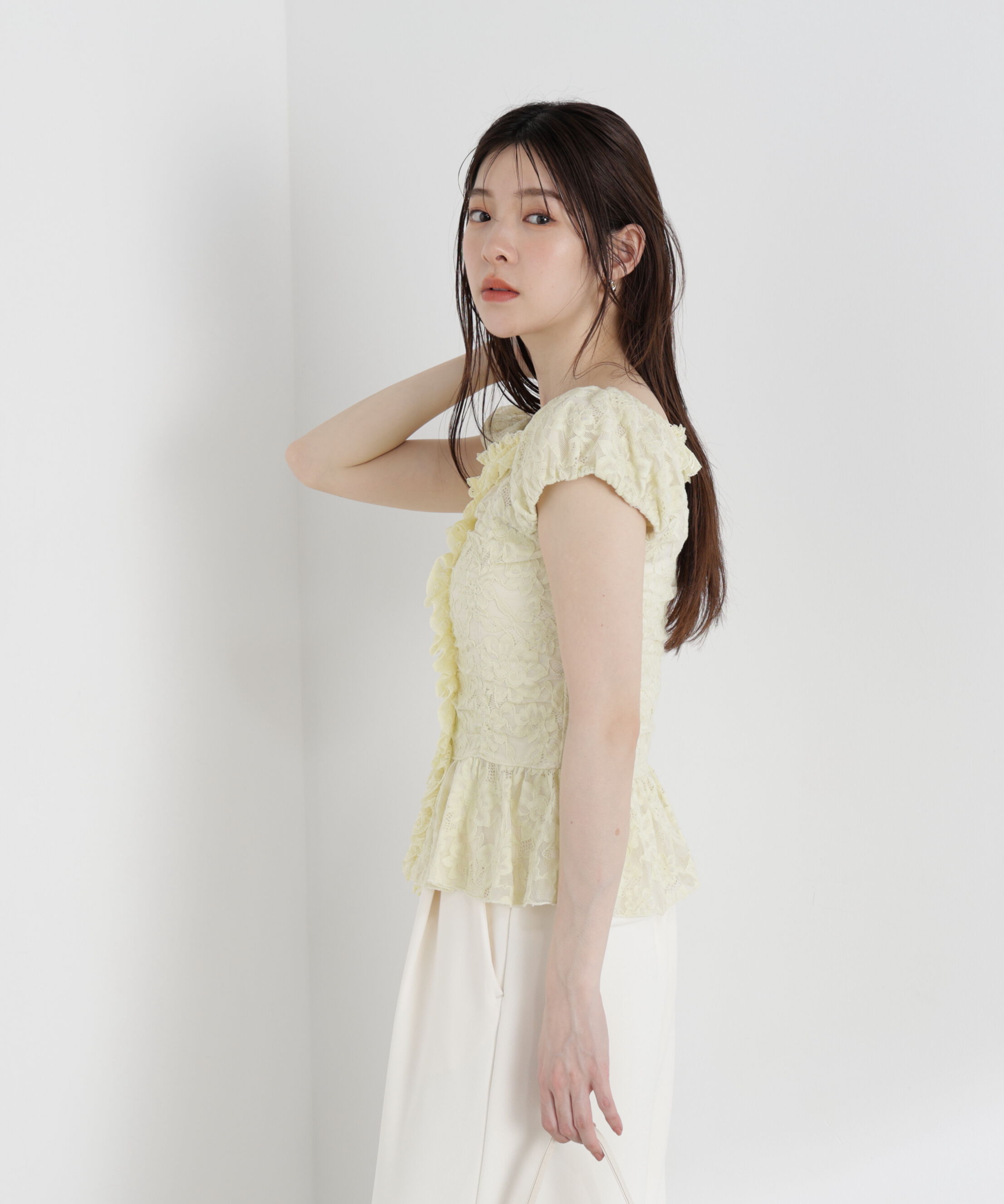 PROPORTION BODY DRESSING「〈a/mie〉レースフリルカットソー」|Tシャツ・カットソー|