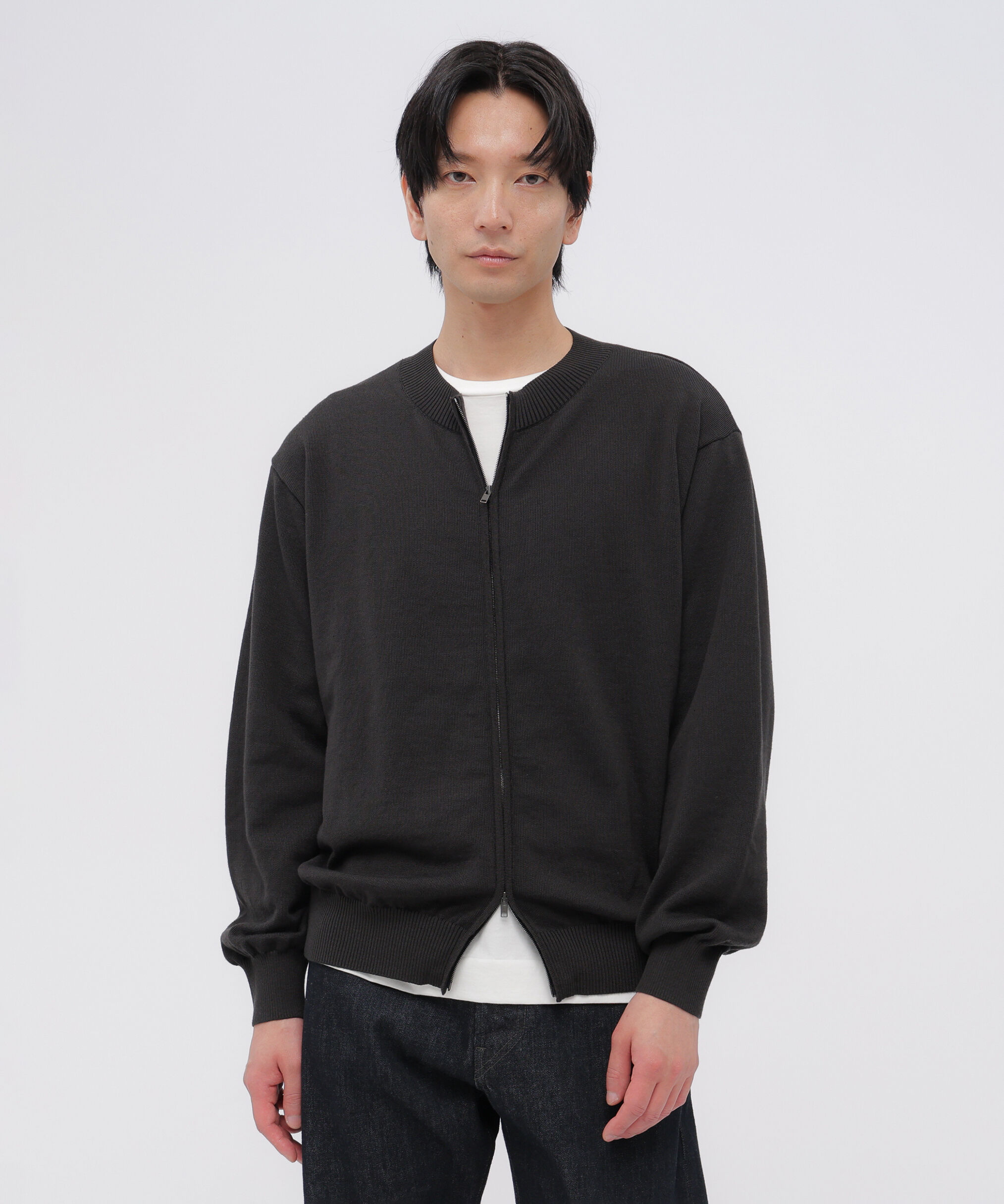 MARGARET HOWELL「MERINO COTTON LOOPBACK KNITWEAR」|ニット・セーター|DARK CHARCOAL4