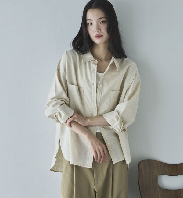 Doux archives「コットンリネンシャツ」|シャツ・ブラウス|BEIGE
