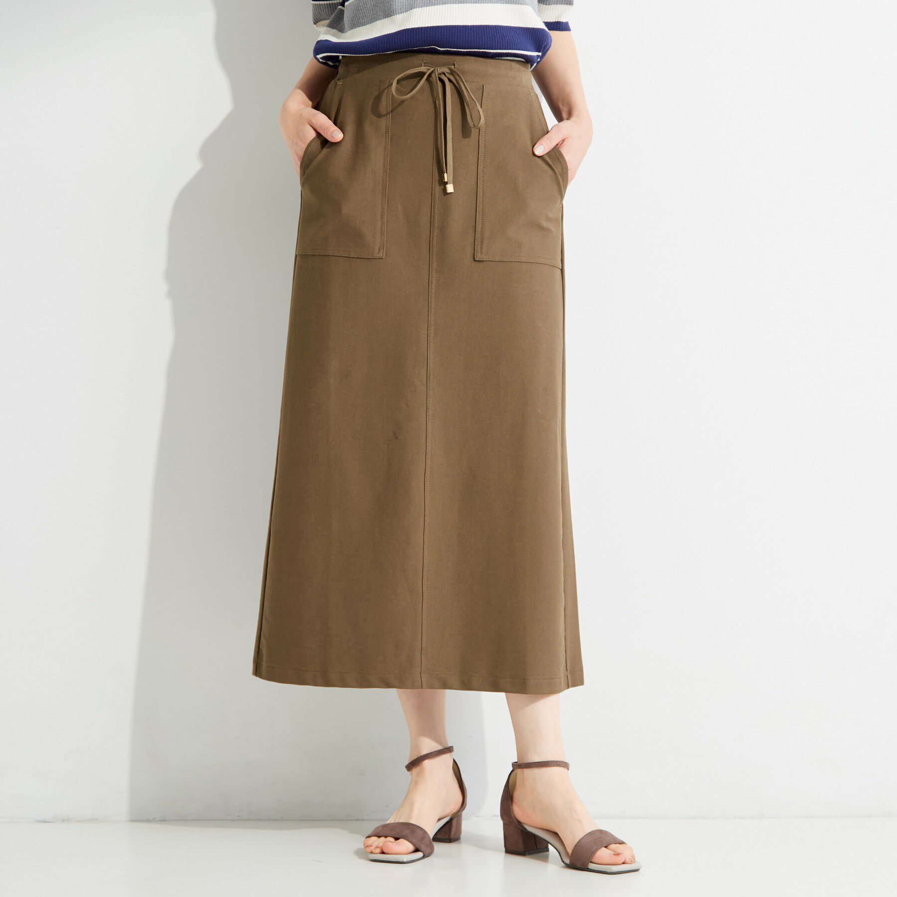 SHOO･LA･RUE「ツイル調ストレッチベイカースカート」|スカート|