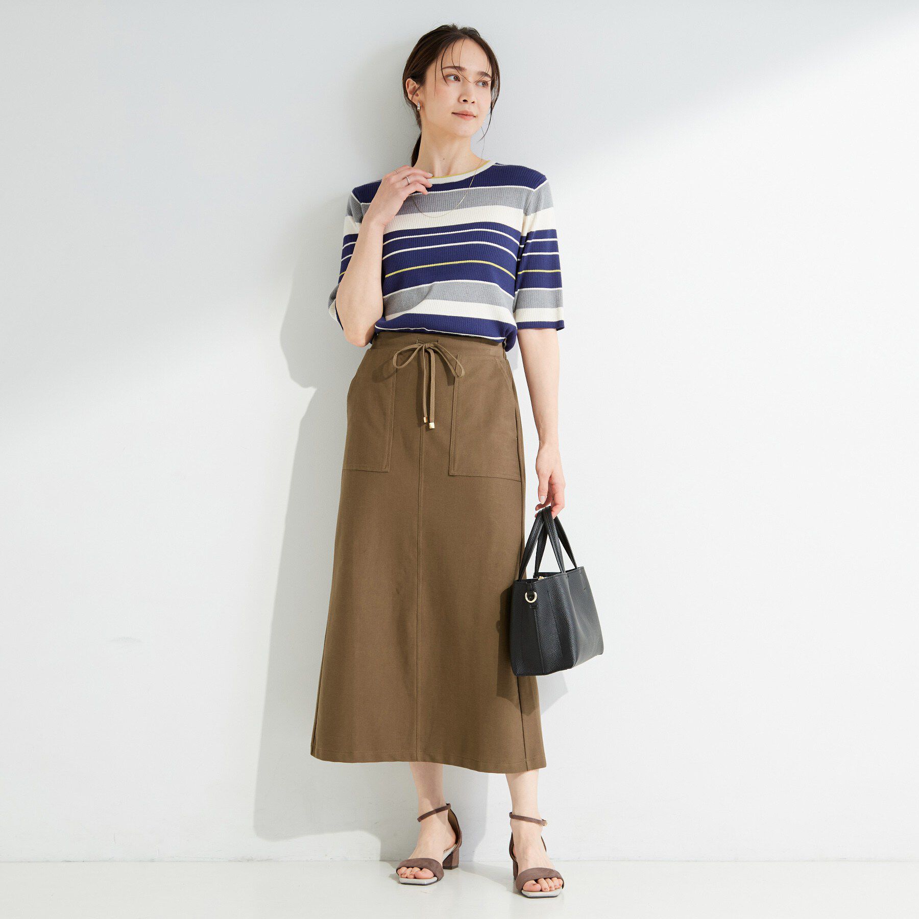 SHOO･LA･RUE「ツイル調ストレッチベイカースカート」|スカート|