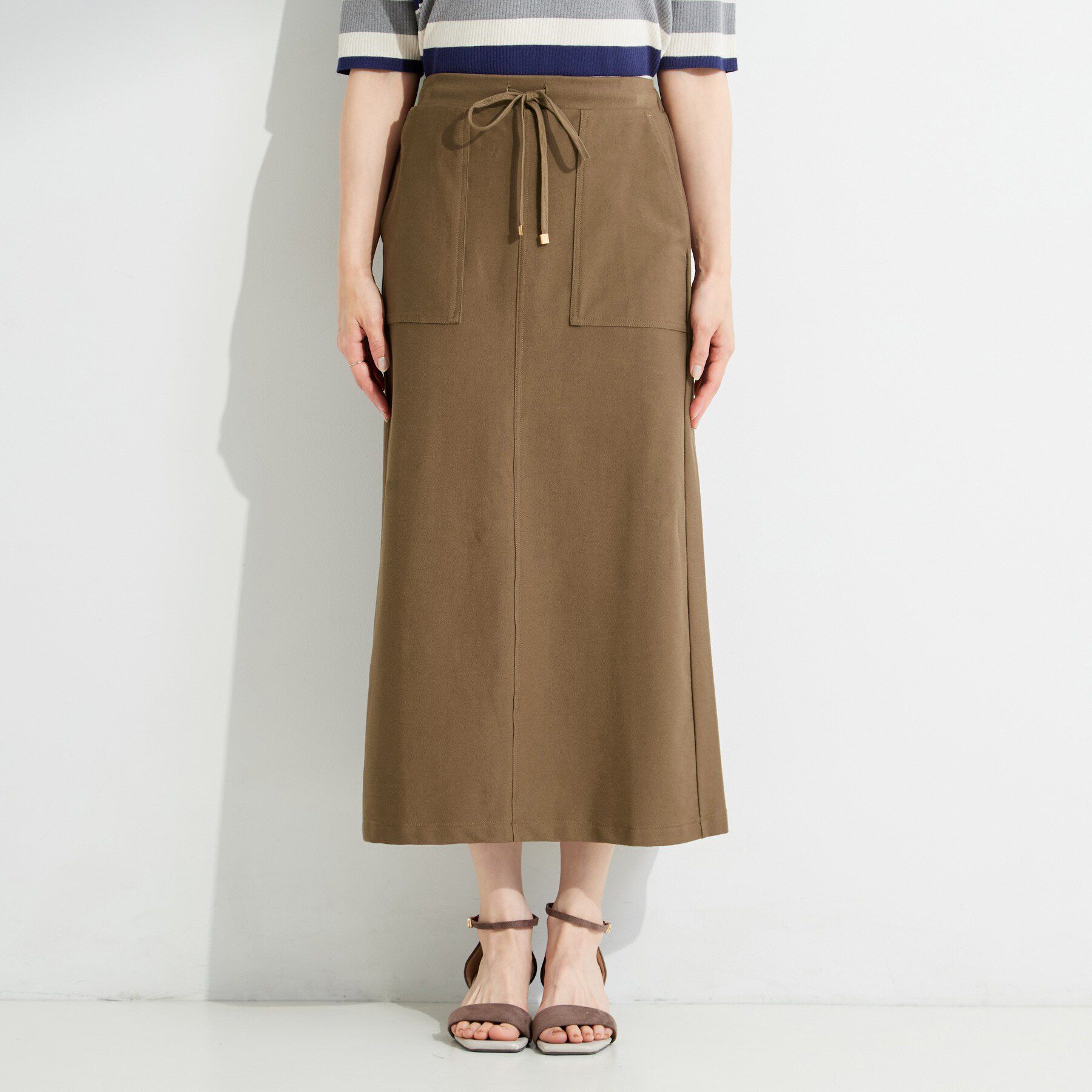SHOO･LA･RUE「ツイル調ストレッチベイカースカート」|スカート|