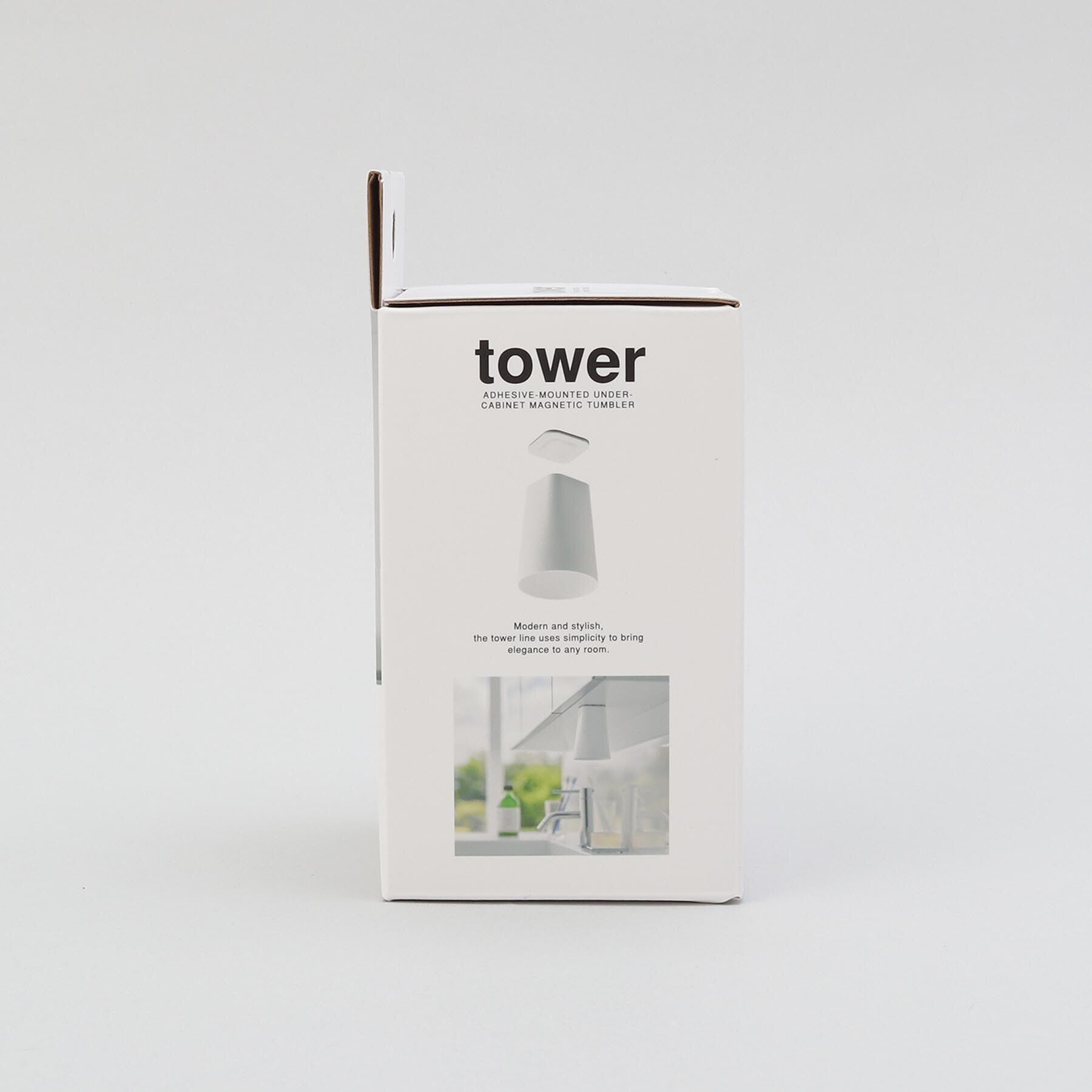 212 KITCHEN STORE「フィルムシート洗面戸棚下マグネットタンブラー WH 山崎実業 ＜tower タワー＞」|食器・キッチングッズ|