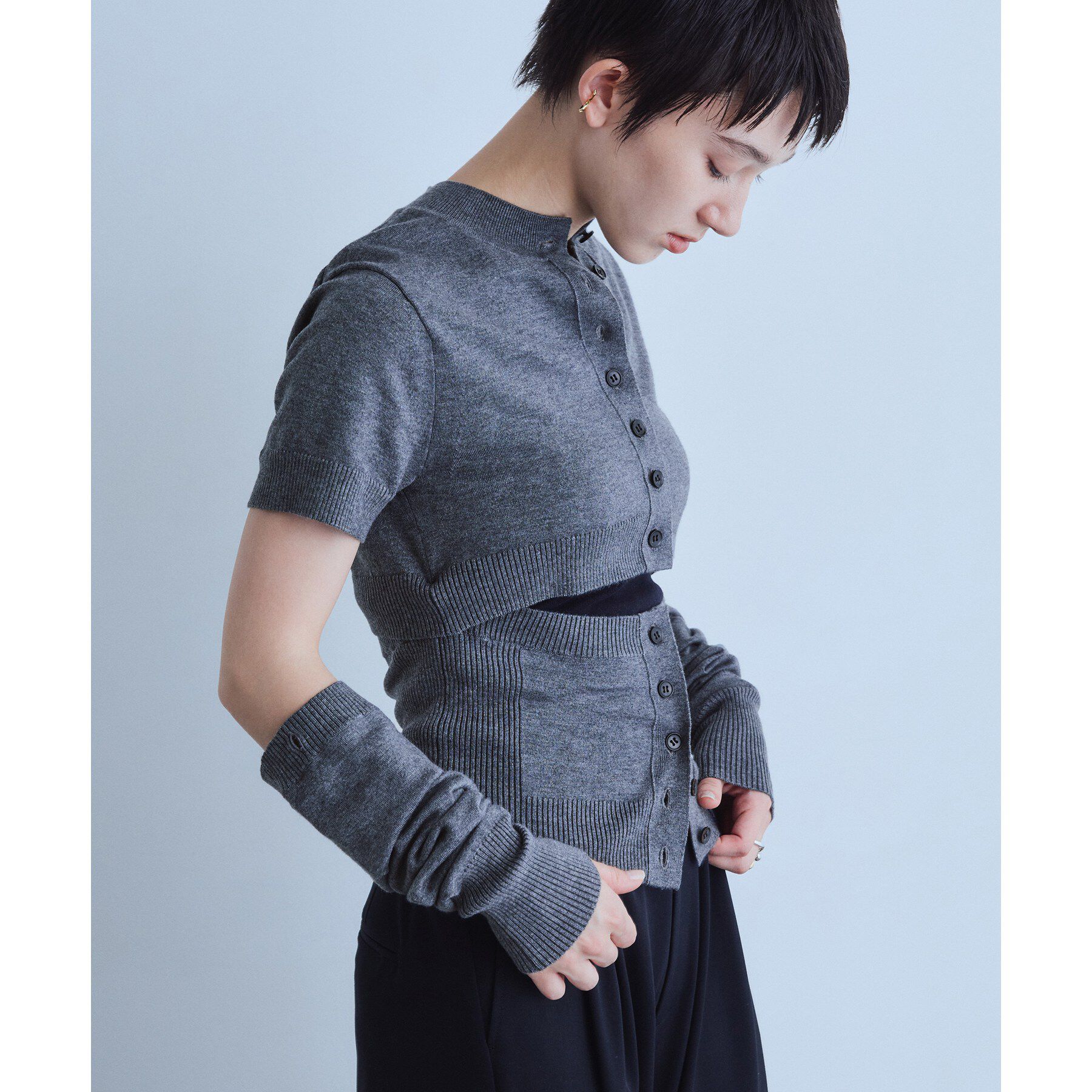 CODE A「modular button knit cardigan」|カーディガン|