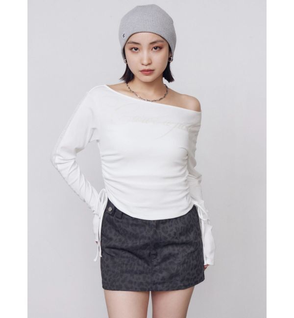 EMODA「【人気アイテム待望の再販！】ワイドネックサイドストリングトップス」|Tシャツ・カットソー|