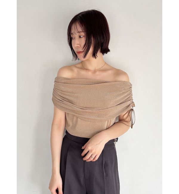 LAGUNAMOON「テキタイルオフショルドロストトップス」|Tシャツ・カットソー|