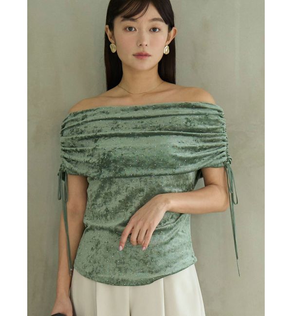 LAGUNAMOON「テキタイルオフショルドロストトップス」|Tシャツ・カットソー|