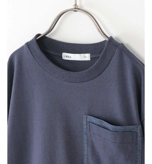 ikka kids「デニムライクMIX BIGポケTシャツ（120~160cm）」|Tシャツ・カットソー|