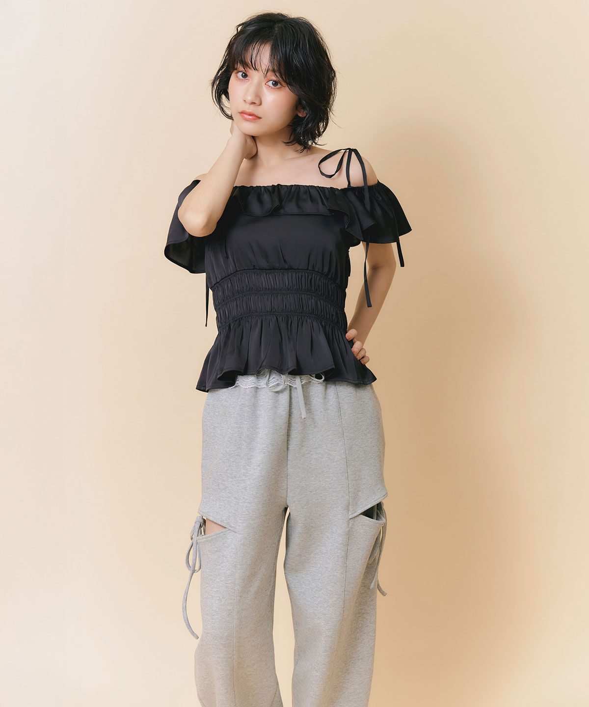 REDYAZEL「ウエストレースサイドカットアウトパンツ」|その他|