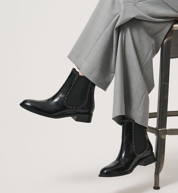 UNITED ARROWS「スタッズ サイドゴア ショートブーツ」|ショートブーツ|