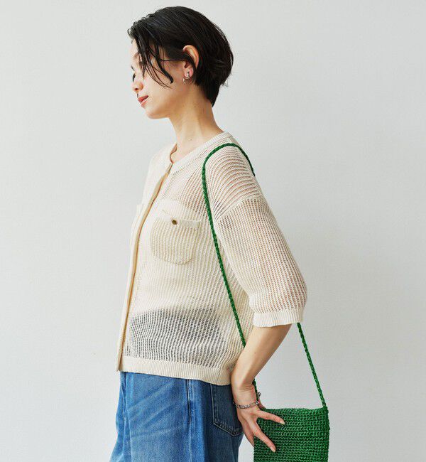 UNITED ARROWS green label relaxing「デイリーメッシュカーデ ウォッシャブル」|カーディガン|