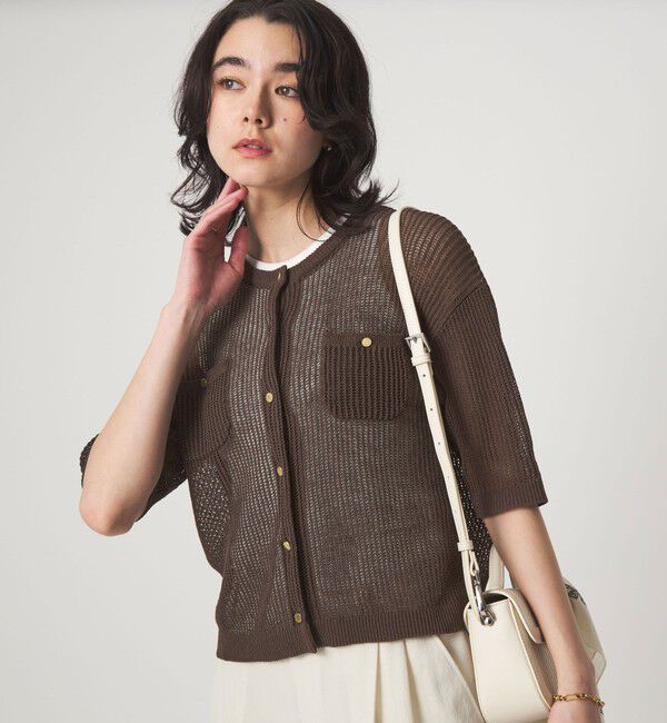 UNITED ARROWS green label relaxing「デイリーメッシュカーデ ウォッシャブル」|カーディガン|