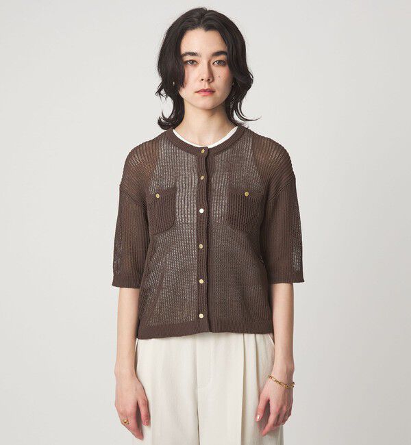 UNITED ARROWS green label relaxing「デイリーメッシュカーデ ウォッシャブル」|カーディガン|
