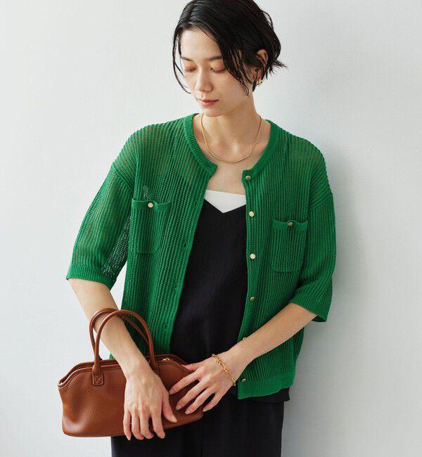 UNITED ARROWS green label relaxing「デイリーメッシュカーデ ウォッシャブル」|カーディガン|