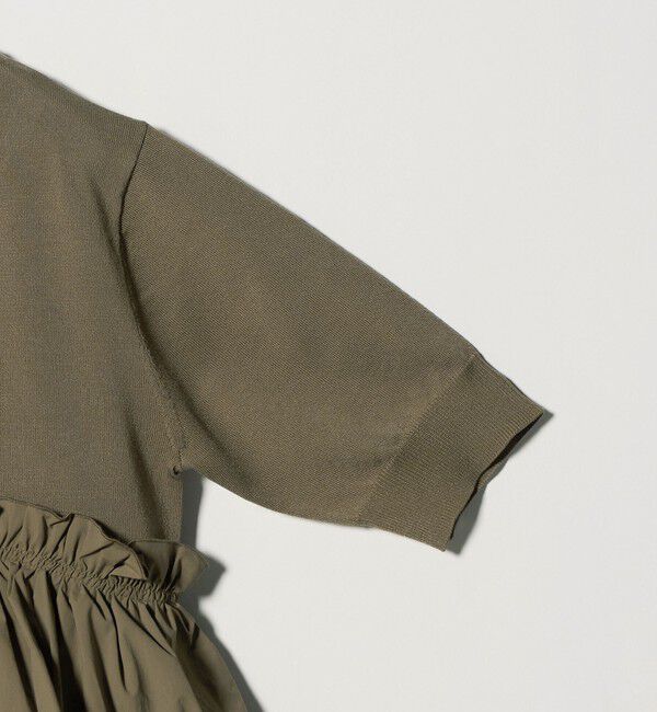 UNITED ARROWS green label relaxing「ティアード ドッキング 5分袖 プルオーバー ニット」|ニット・セーター|