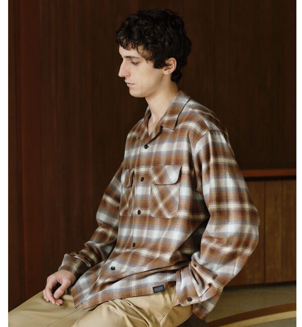 UNITED ARROWS green label relaxing「【別注】＜PENDLETON＞チェック オープンカラー 長袖 シャツ」|シャツ・ブラウス|MD.BROWN