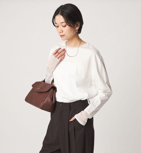 UNITED ARROWS green label relaxing「ソデ チュール プルオーバー カットソー」|Tシャツ・カットソー|OFF WHITE