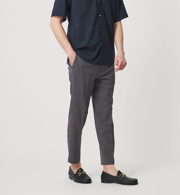 BEAUTY&YOUTH UNITED ARROWS「【WEB限定 WARDROBE SMART】フラックスライク テーパード アンクルパンツ【吸水速乾・UVカット】」|スラックス|DK.GRAY