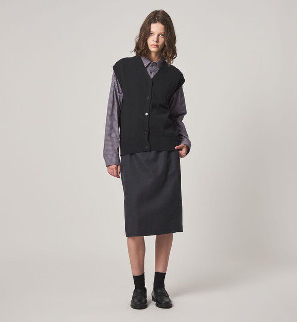 STEVEN ALAN「＜Steven Alan＞コットン ナイロン Vネック ベスト」|ベスト・ジレ|