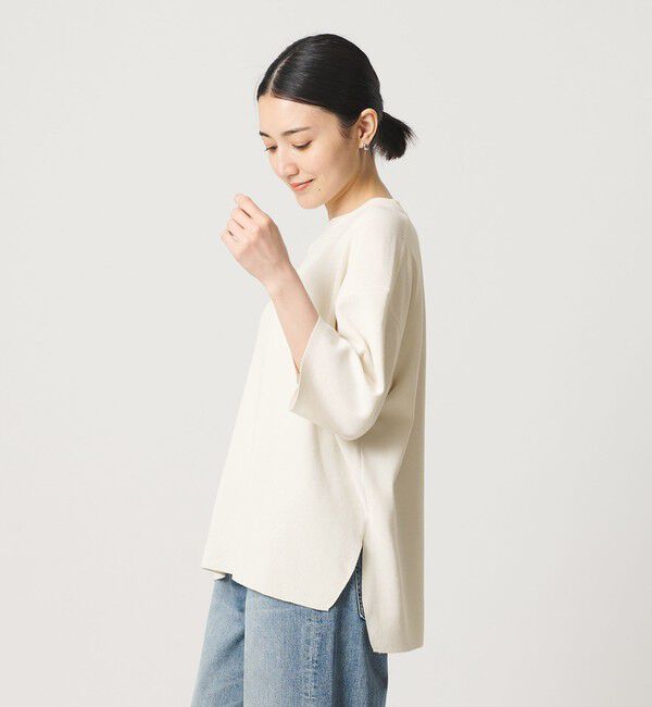 BEAUTY&YOUTH UNITED ARROWS「コットンポリエステル ハーフスリーブ ニットプルオーバー ウォッシャブル」|ニット・セーター|