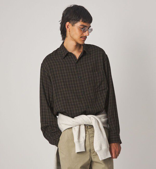 STEVEN ALAN「＜Steven Alan＞ CC ガーゼ マドラスチェック レギュラーカラー シャツ LOOSE」|シャツ・ブラウス|