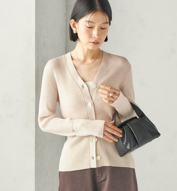 SHIPS for women「《予約》〈手洗い可能〉シルク ウール Ｖネック カーディガン」|カーディガン|ベージュ