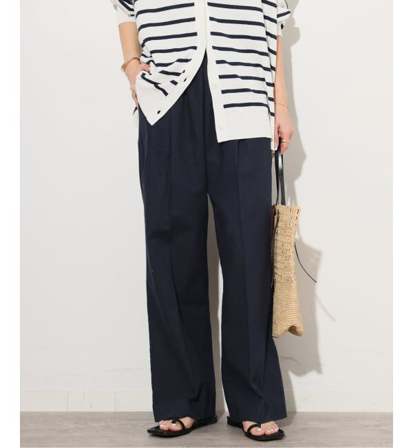 JOURNAL STANDARD relume「《追加》リネンコットンギャザータックパンツ」|その他|ネイビー