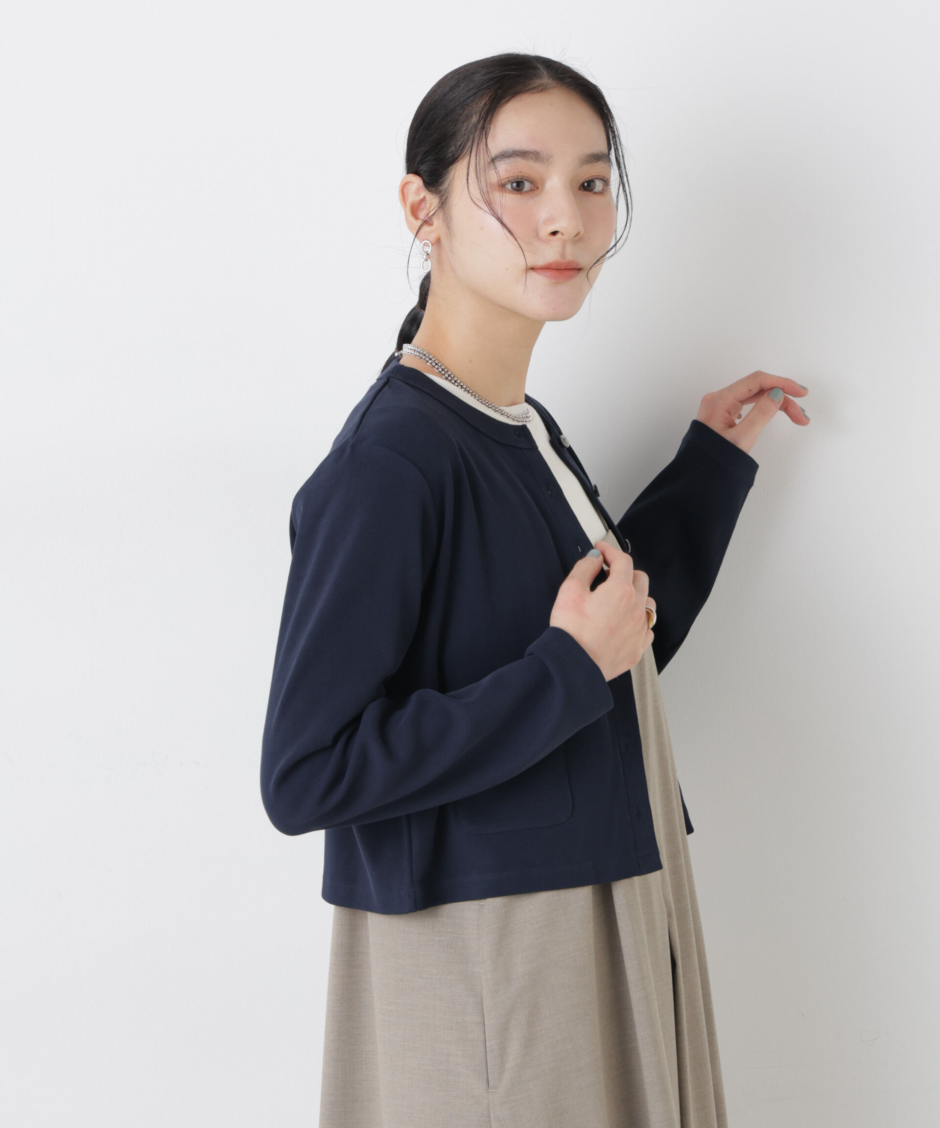 NANO universe「強撚コットンコンパクトカーディガン」|Tシャツ・カットソー|