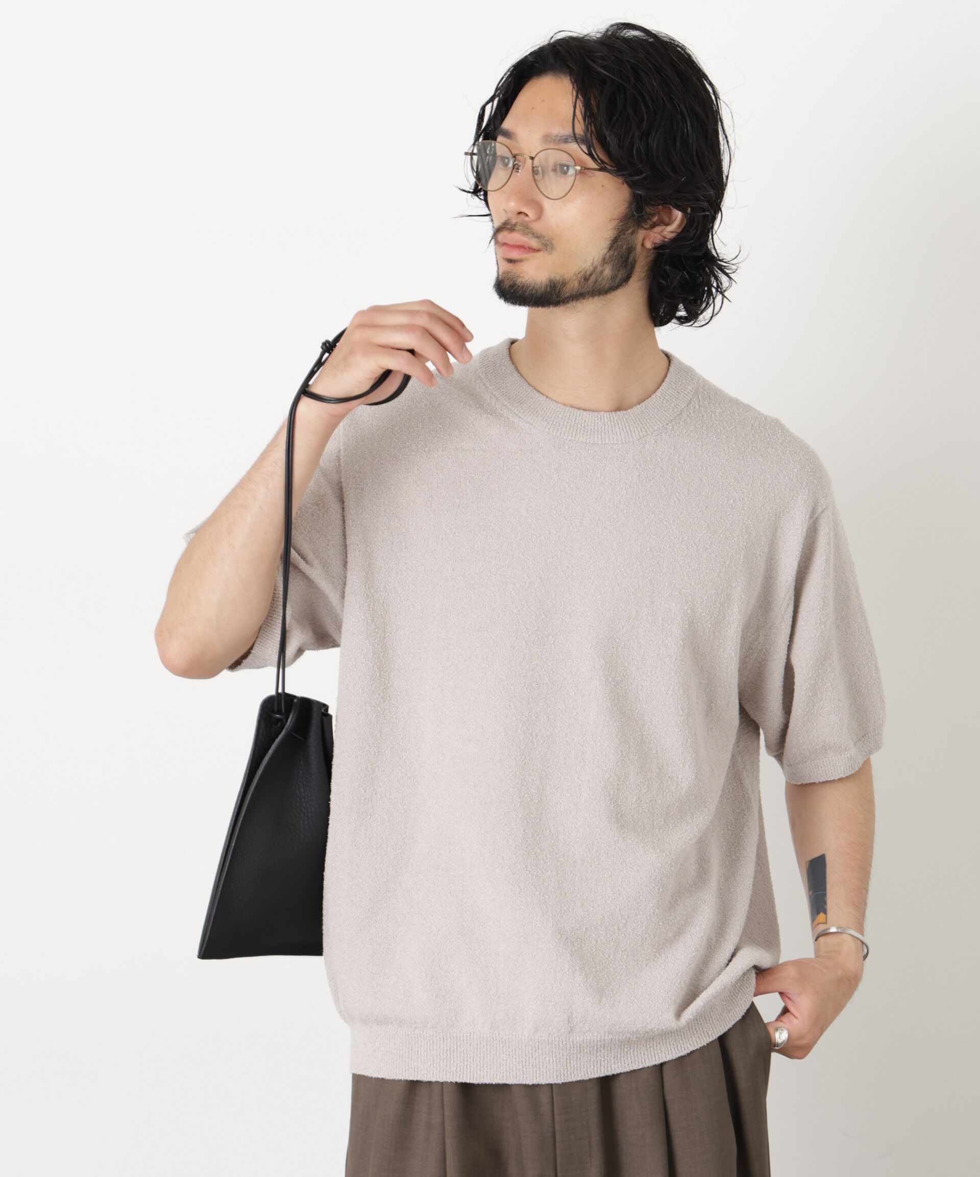 nano･universe「C/Ny ブークレ クルーネックニットTEE」|ニット・セーター|