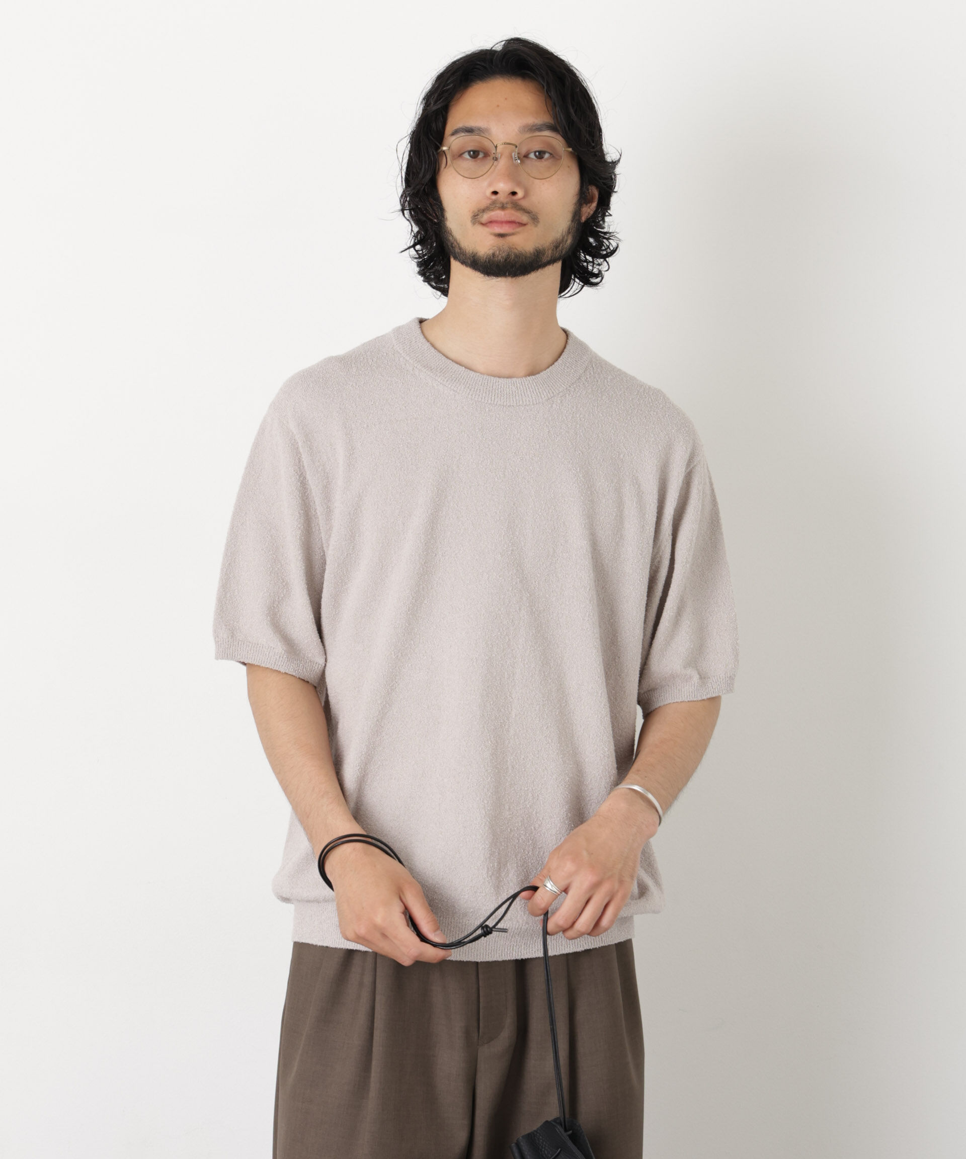 nano･universe「C/Ny ブークレ クルーネックニットTEE」|ニット・セーター|
